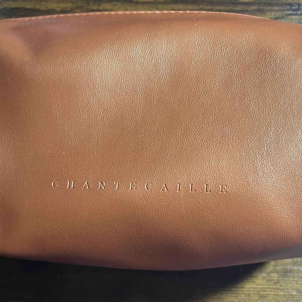 Chantecaille Brown Leather Cosmetic Case
